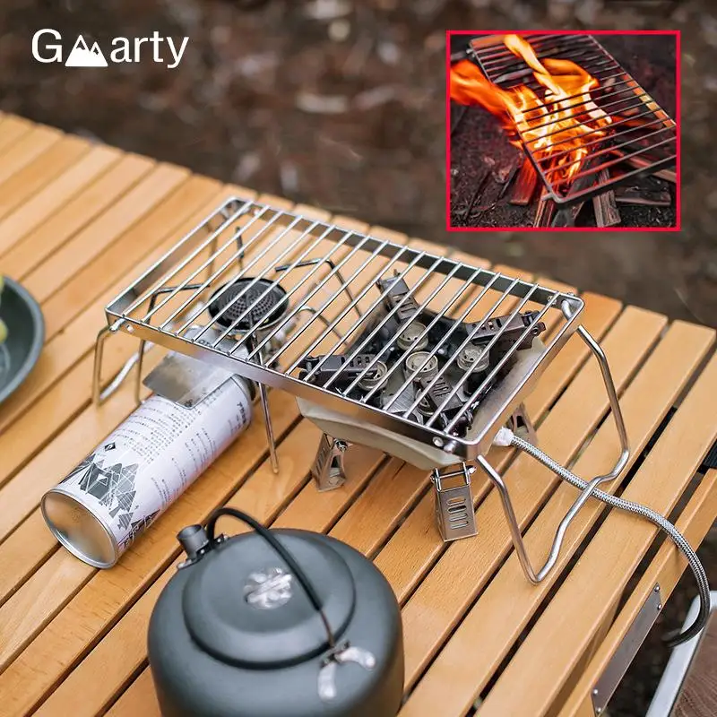 

Grill Stand Outdoor Camping Stainless Steel Burner Bracket Portable Foldable Mini Gas Stove Accessories Charcoal Grill Tools
