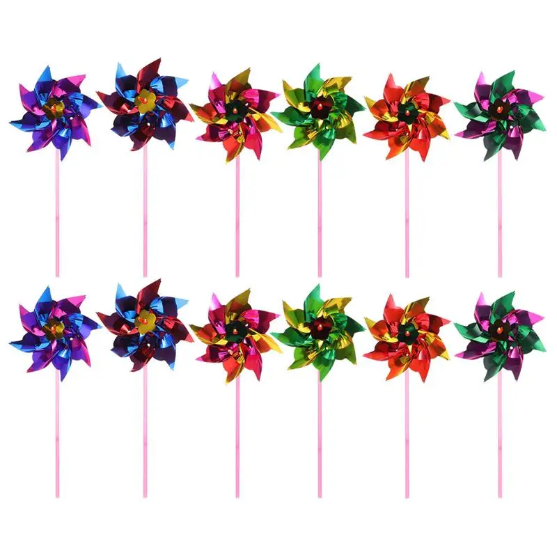 

50pcs Colorful Windmill Kids Windmill Plaything Decorative Pinwheel Landscape Decor Kids Children Outdoor Fun Toys