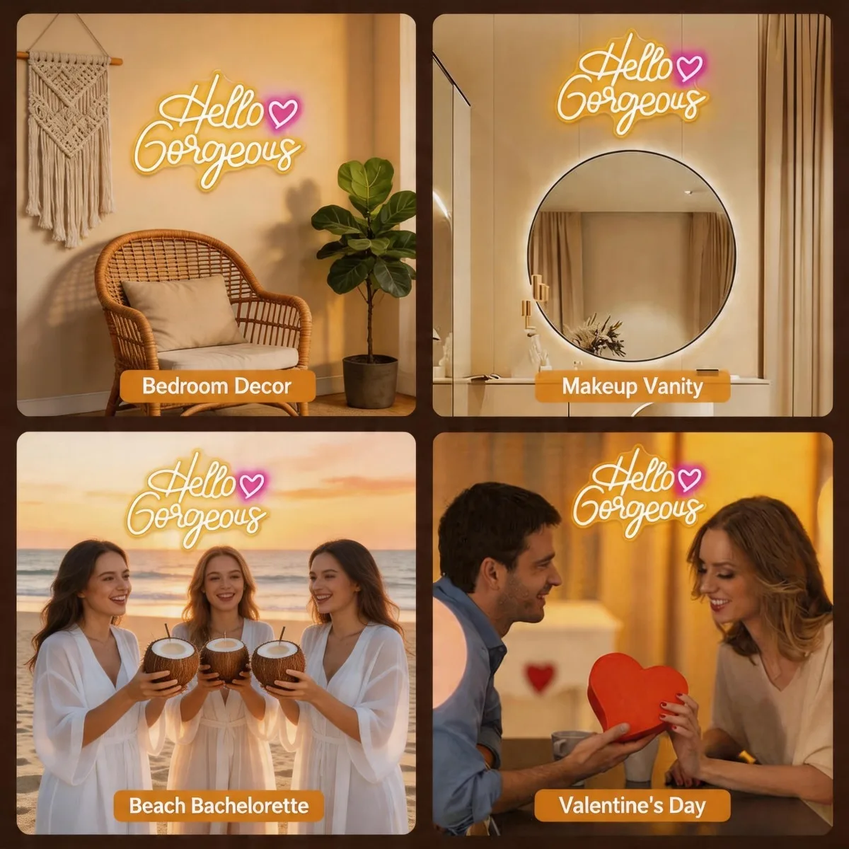 Фото Неоновые вывески Hello Gorgeous, светодиодный декор для стен Arrinew Gaming, подарки для геймеров, для спальни подростков, мальчиков и девочек, игровой комнаты, принадлежности для вечеринок №2