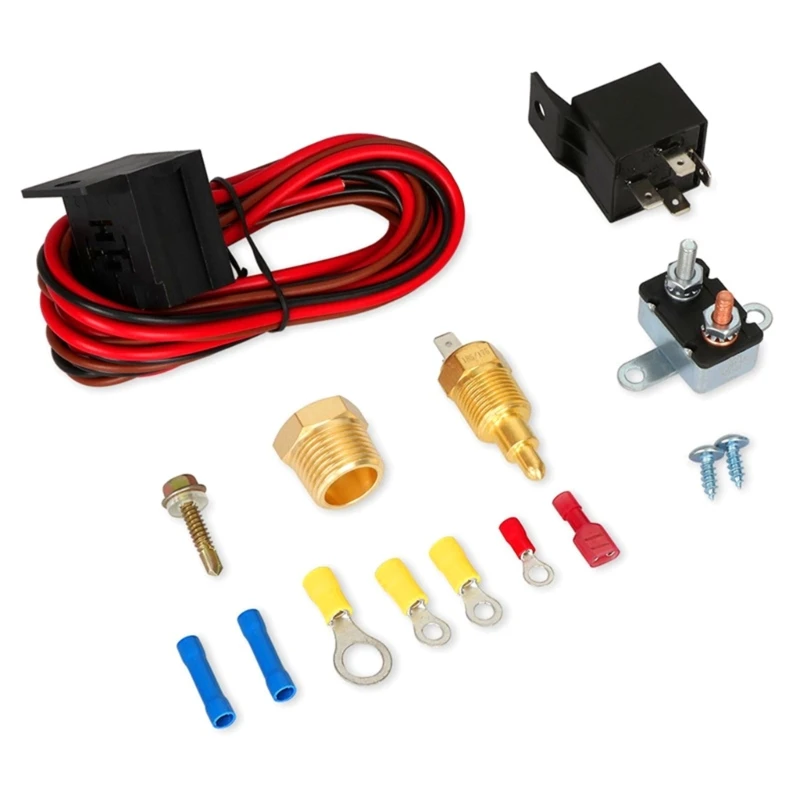 

Temperature Relay-Switch Sensor Kit 3/8" 175~185 Electric Engine Fan Thermostat for 265 283 305 307 327 350 383 Engines