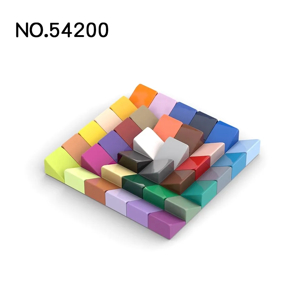 50Pcs MOC 54200 Slope 30° 1 x 2/3 Brick Changeover Catch for High-tech Building Blocks Parts Tech Toy DIY Educational