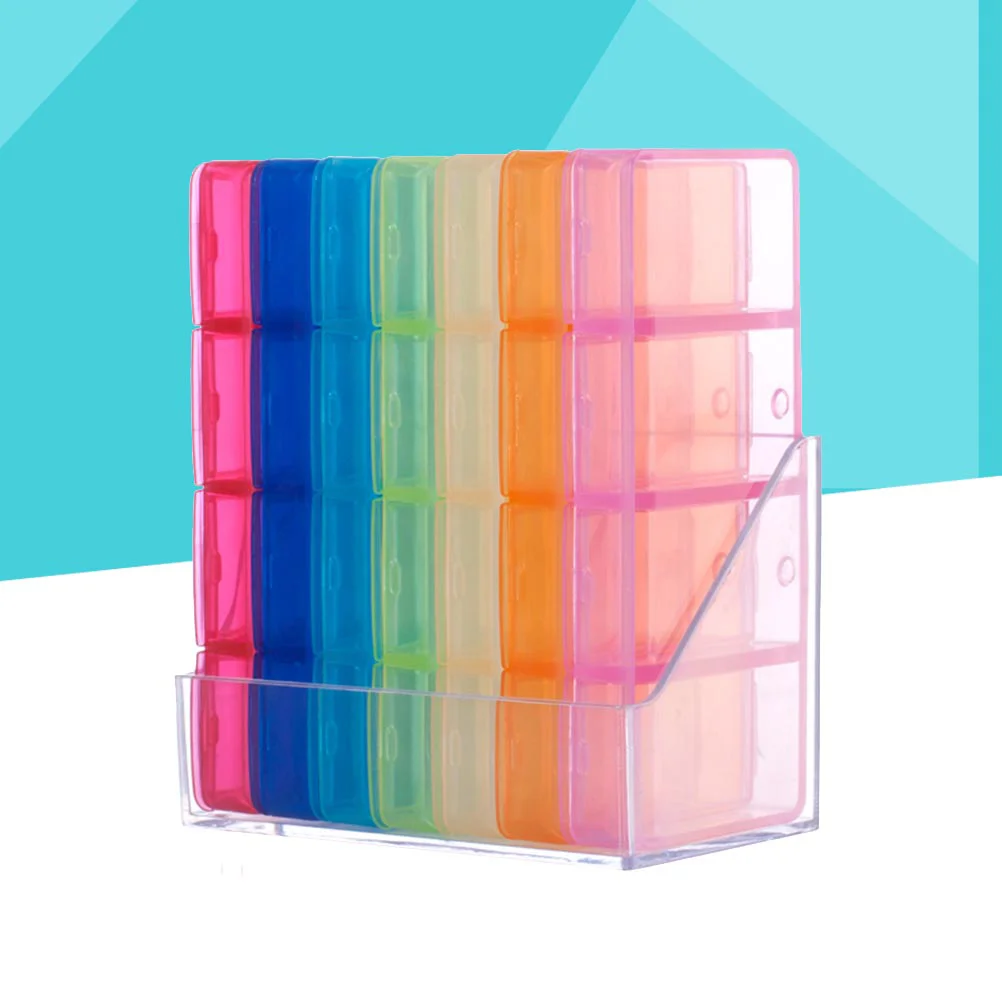 

Container 28 Grids Storage Box Vitamin Organizer Case Holder for Home Store