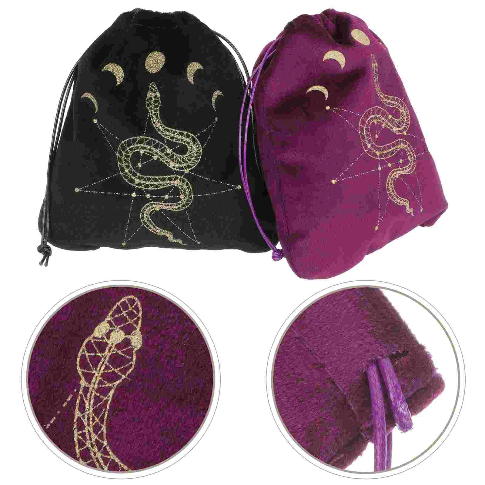 

2Pcs Tarot Card Holders Dice Bags Tarot Card Drawstring Bags Hand Gift Bags Small Tarot Pouches