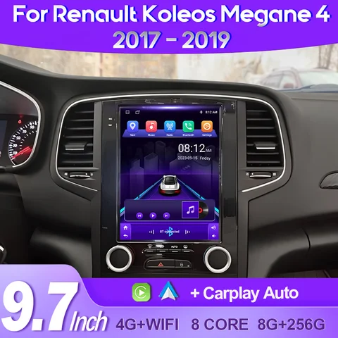Автомагнитола QSZN для Renault Megane 4, Samsung Koleos SM6 Talisman 2017-2019, Android 13, мультимедийный видеоплеер, GPS, CarPlay, 4G