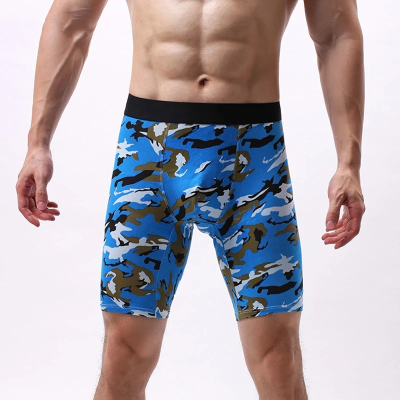3Pcs/Lot Men's Sports Camouflage Shorts Underpants Pure Cotton High Quality Trend Men's Long Boxers