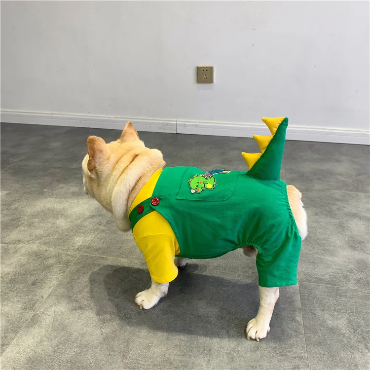 

Dinosaur French Bulldog Cosplay 4 legs Jumpsuit Winter Warm Dog Clothes For Small Medium Dogs Puppy Coat Pet Hoodie Jacket