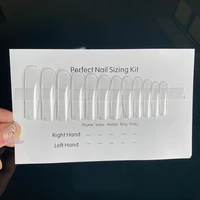 press on nail sizing card instructions display false tips clear full acrylic fake nail set