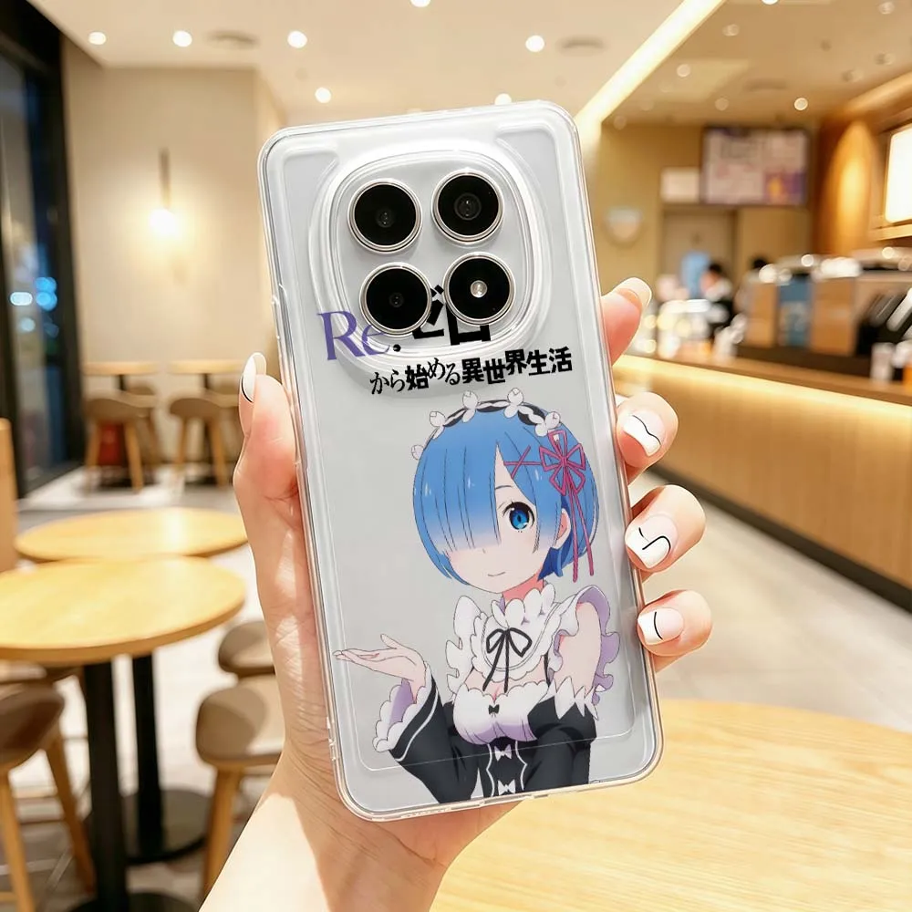 Мультяшный милый чехол с изображением Рам Рема для Xiaomi POCO X7 X6 X5 F7 F6 F5 F4 M8 M6 C85 C71 Pro, прозрачный защитный чехол для телефона. (art.: 3920dce82529c) - 3920dce82529c