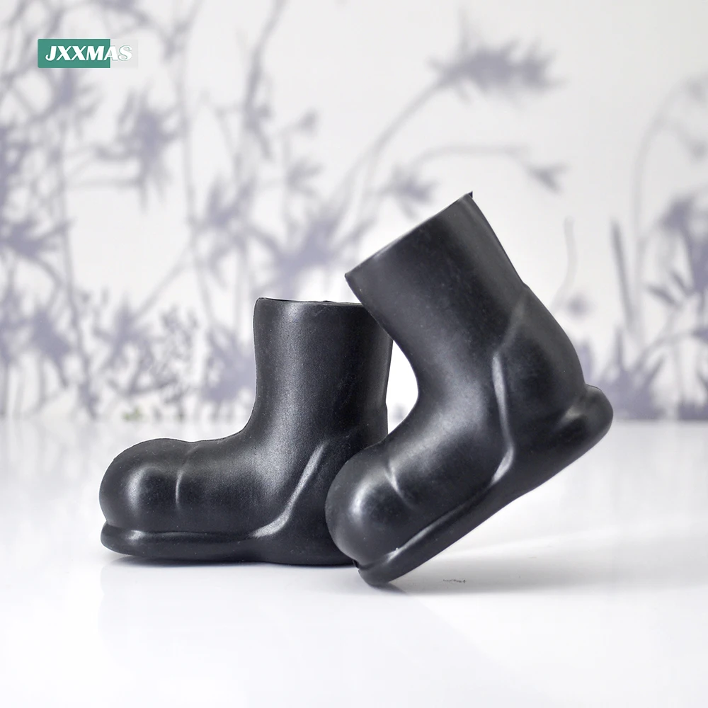 

1 пара, новинка, ботинки 8 см, Яркие Рождественские сапоги со снеговиком, черная пластиковая модель, поделки «сделай сам», аксессуары для одеж...