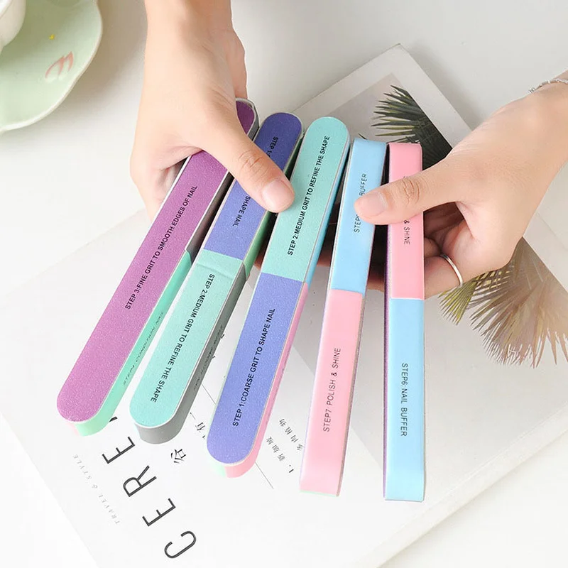 

10pcs Nail Polishing File Block Manicure Set Kit Profesional Nail Buffer 7 Sides Sandpaper Polisher Limas Shine Block Nail File