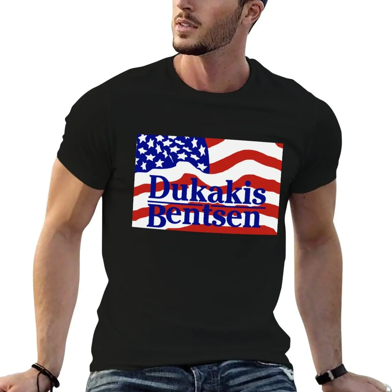 Футболка Dukakis Bentsen 1988 футболка с рисунком мужские черные футболки большого
