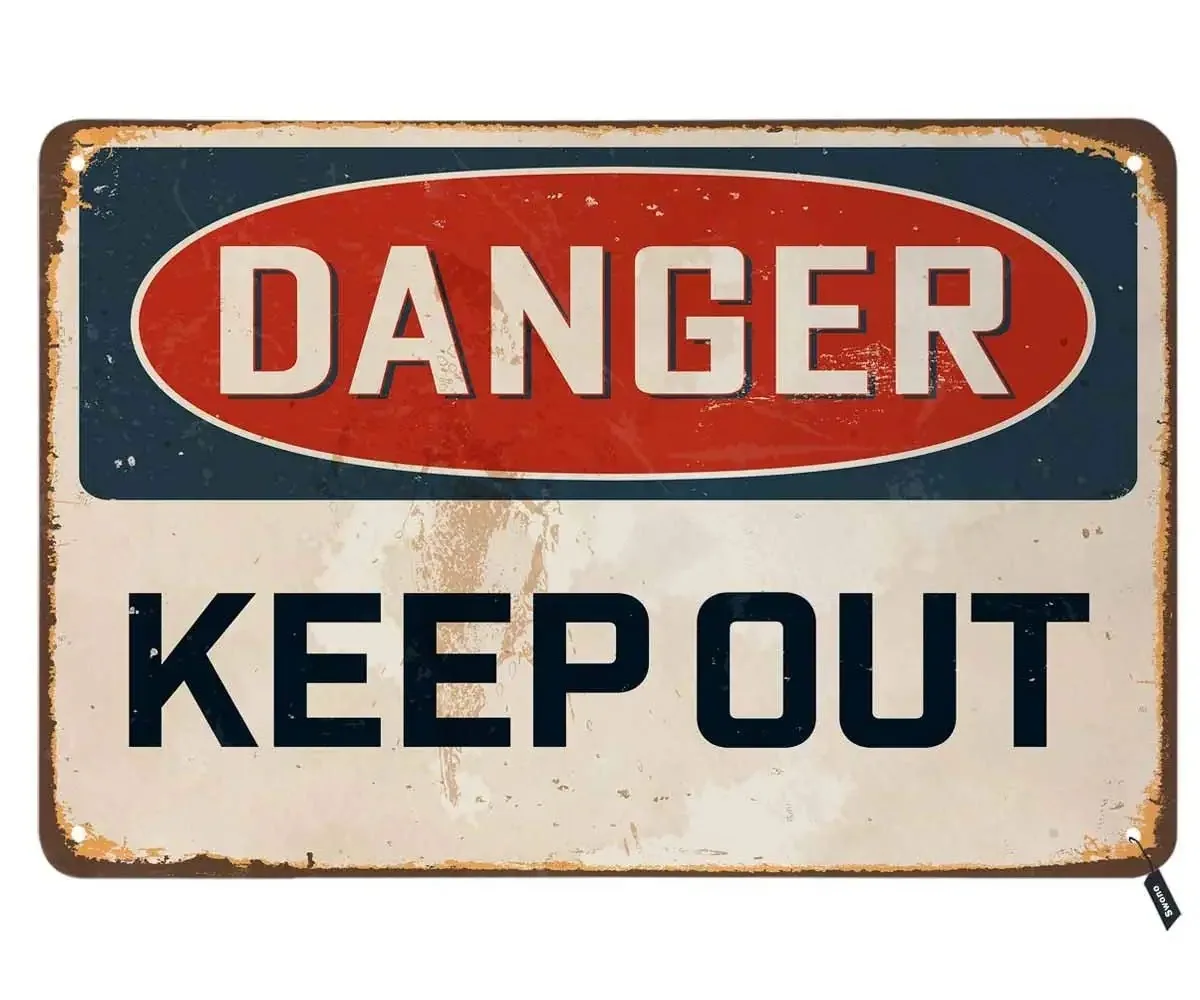 

Danger Keep Out Tin Signs,Vintage Metal Tin Sign for Men Women,Wall Decor for Bars,Restaurants,Cafes Pubs,12x8 Inch