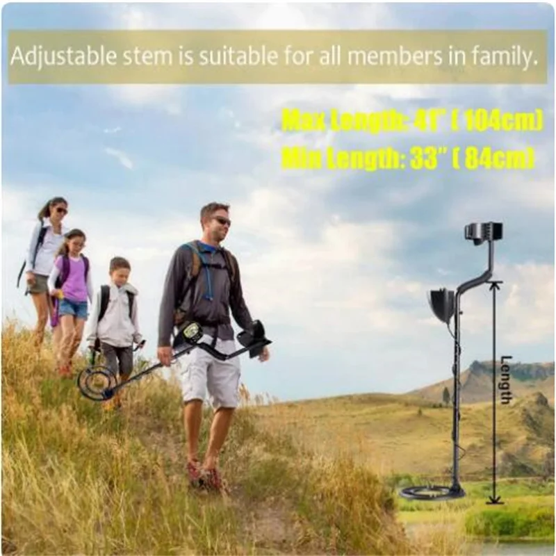 

MD3030 Higher Accuracy Adjustable Waterproof Metal Detectors 10" Inch Search Great for Detecting Gold Coin Treasure Hunting