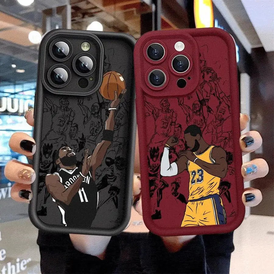 Sports Basketball Phone Case for Apple iPhone 16 11 13 15 12 14 Pro Max 7 XR X XS Mini Plus 8 SE Silicone Cover