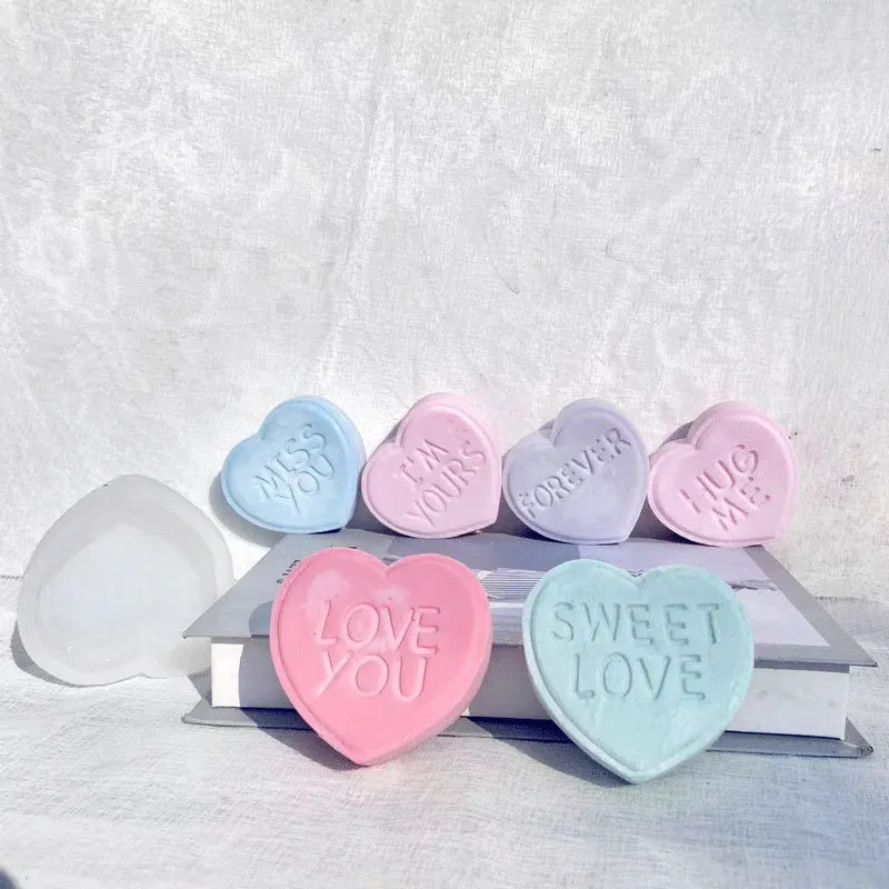 Фото Hot Sale DIY Valentine's Day Series Stereo Love Letter KISS ME/BE MINE/SOUL MATE/MARRY ME Candle Soap Scented Silicone Mold №3