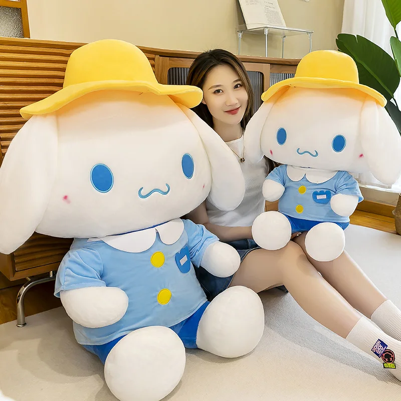 

25-100cm Sanrio Cinnamoroll Plush Stuffed Doll New Hat Wearing Series Cartoon Anime Throw Pillow Decoration Children'S Gifts