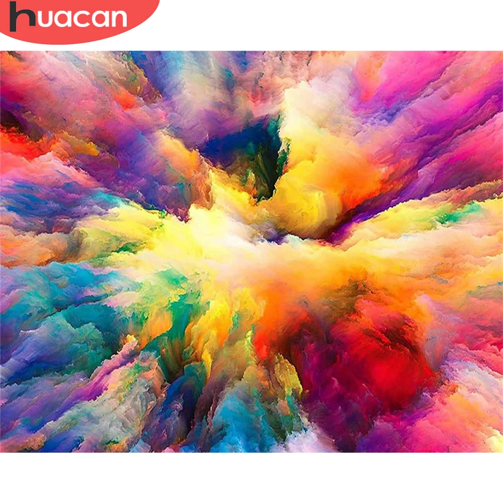 

HUACAN Paint By Number Colorful Cloud Handpainted Wall Art DIY Frame Landscape Drawing On Canvas Home Decoration 75x60cm
