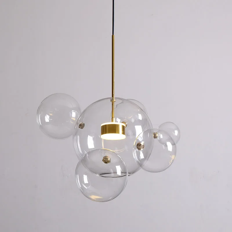 

Nordic Design LED Chandelier Lighting Clear Glass Bubble/Globe/Sphere/Ceiling Pendant Lustre Chandelier LED Dining Drop Lamp