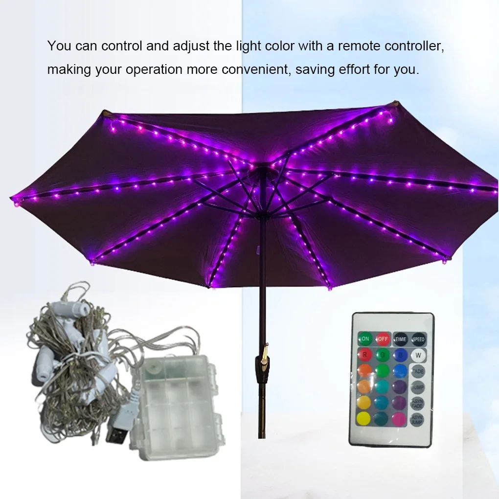 

Зонт, регулируемый Солнечный наружный зонт, трос, водонепроницаемый зонтик с дистанционным управлением IP65, лампа для внутреннего дворика