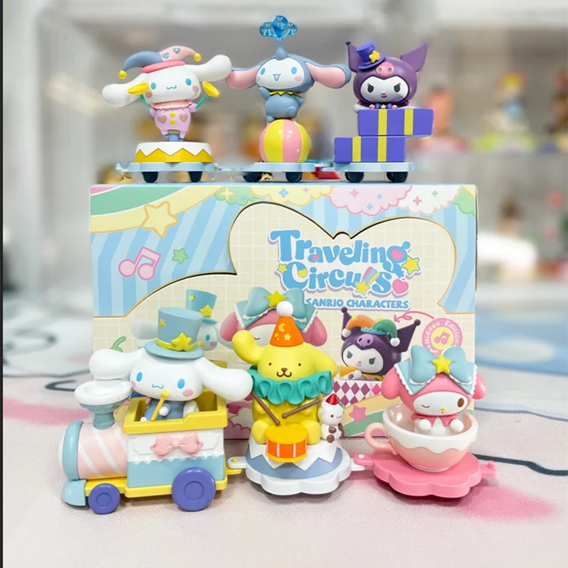 

Глухая коробка Sanrio путешествия цирк 1 шт. милая фигурка коллекционная игрушка настольное украшение Kawaii Милая фантазия путешествия подарок ...