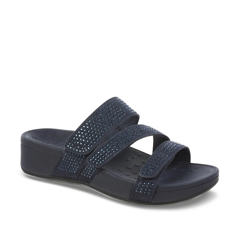 

Women Slippers Wedges Slides Summer Ladies Shoes Rhinestones Crystal Platform Hook Loop Female Footwear 2022 Sandals