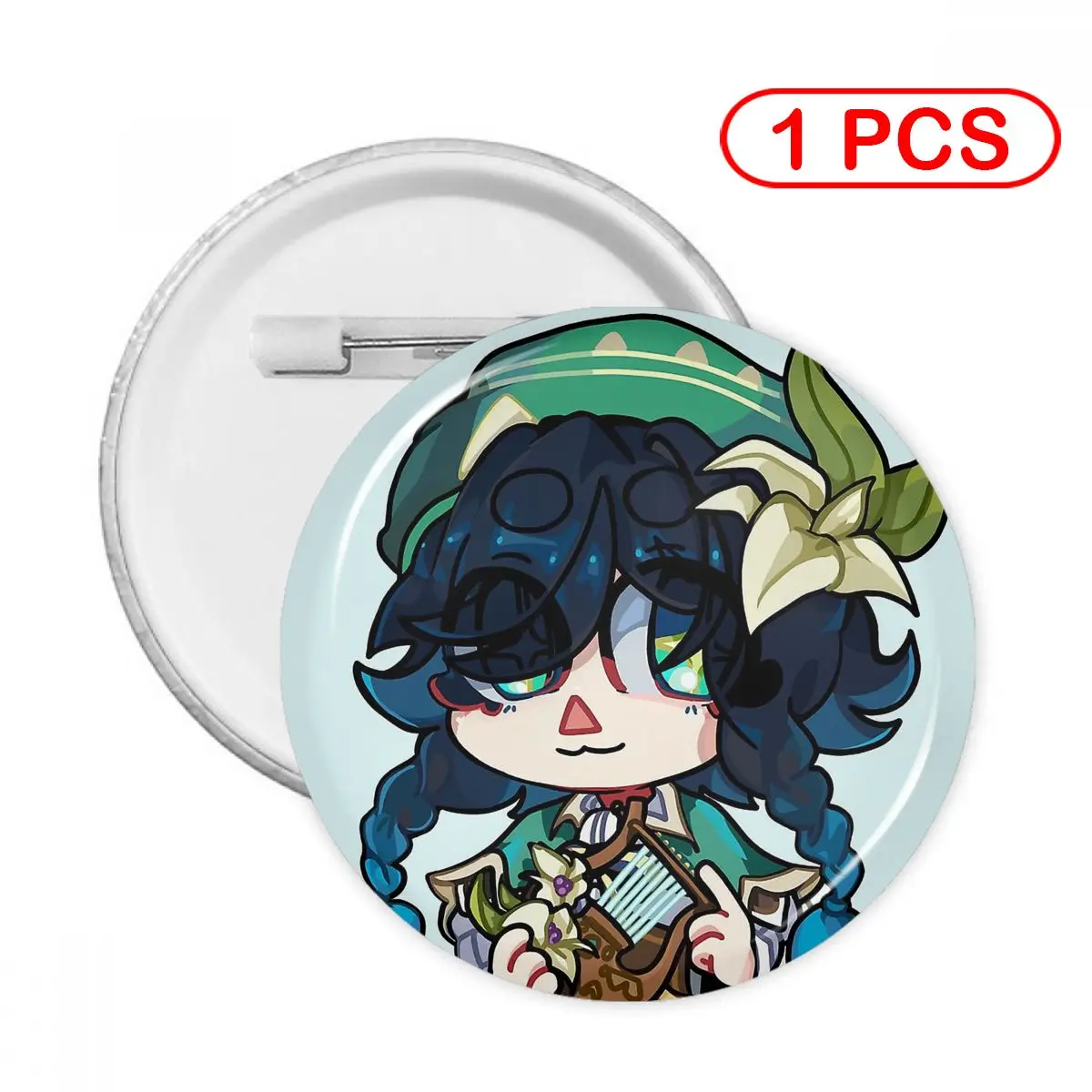 

Брошь для девочек Genshin Impact Venti Chibi Pins, креативная брошь, украшение, металлический значок, Детская Брошь, пуговица, подарок на одежду