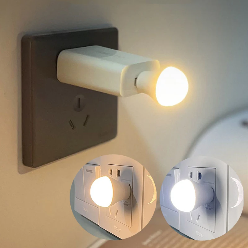 

USB Night Light LED Plug Lamp Computer Mobile Power Charging USB Small Book Lamps Eye Protection Reading Light Small Round Light