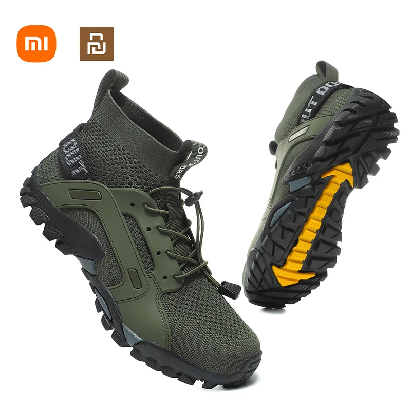 

Xiaomi Youpin Outdoor Climbing Boots Men's plus Size Upstream Shoes Outdoor Leisure Climbing Hiking Fishing Slip-on Wading Shoes