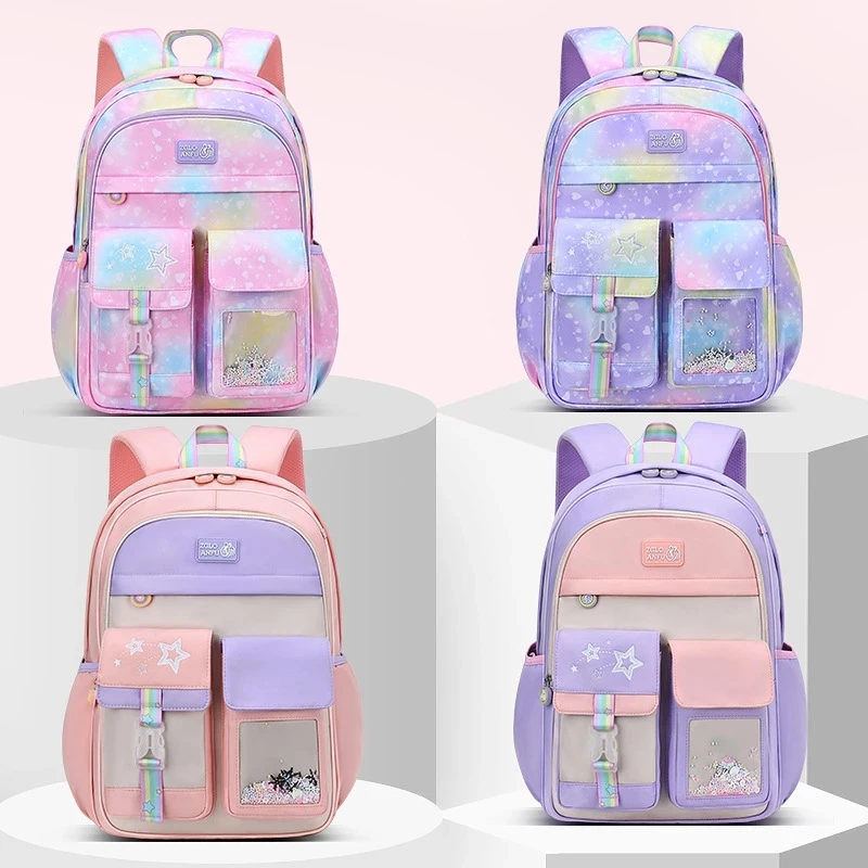 

Shiny Star Print Children School Bags For Girls Kids Satchel Primary Orthopedic Backpacks Princess Book Schoolbag A Sac Mochila