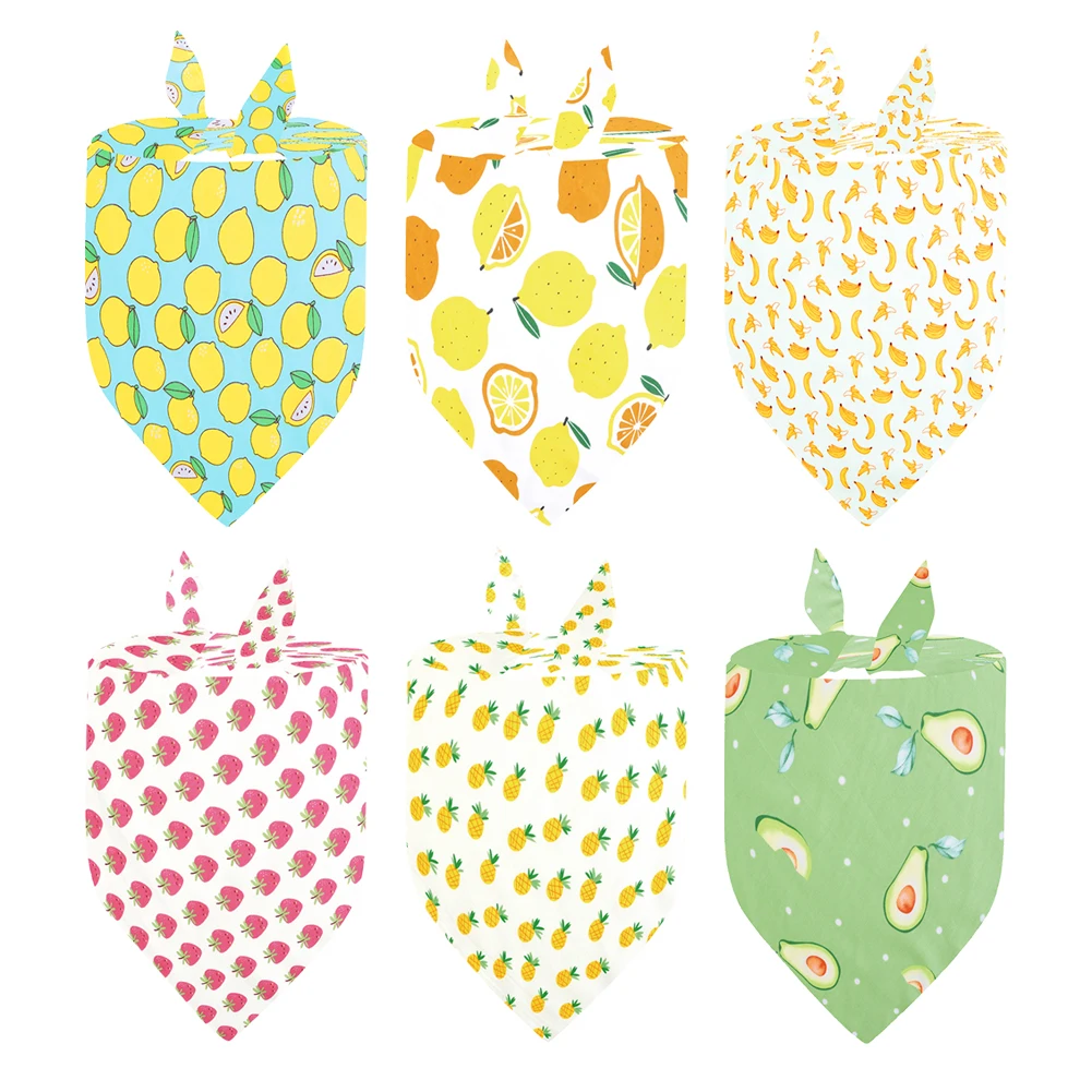 

Собака питомец фруктовый узор треугольное Слюнявчики хлопковое мягкое средство для собак аксессуары для домашних животных кошка