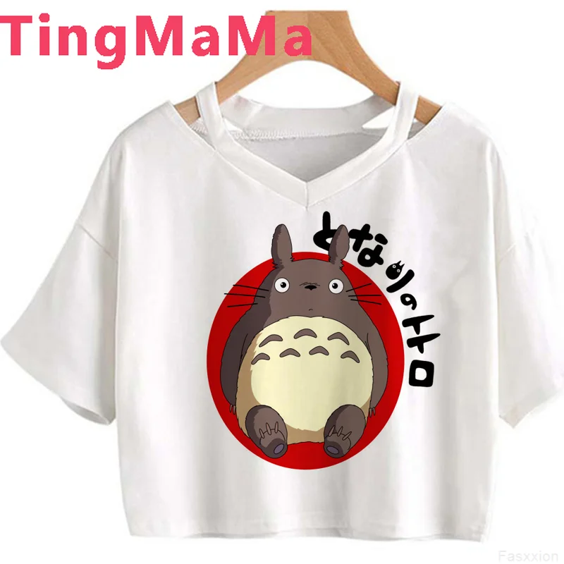 

Studio Ghibli Totoro Miyazaki Hayao Spirited Away Ponyo top women graphic streetwear manga tshirt female manga clothes