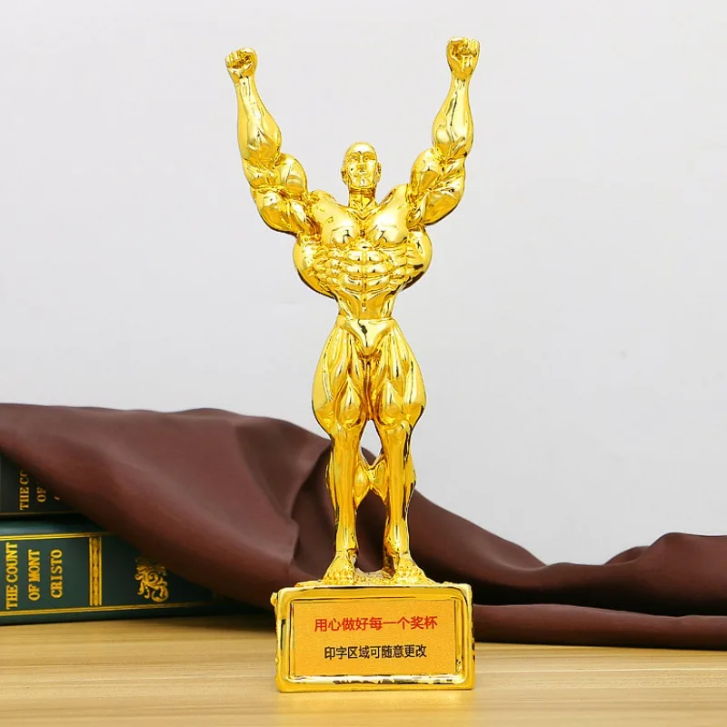 Позолоченная статуэтка мышц из смолы