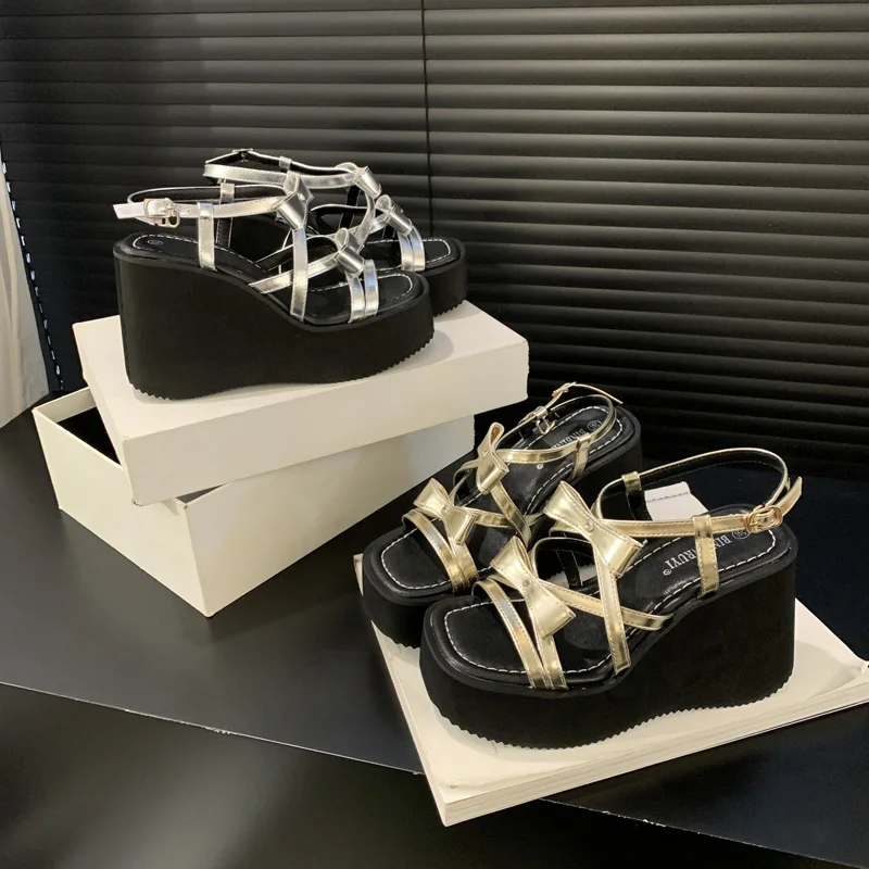 Сандалии женские на платформе босоножки массивной подошве высокий каблук с