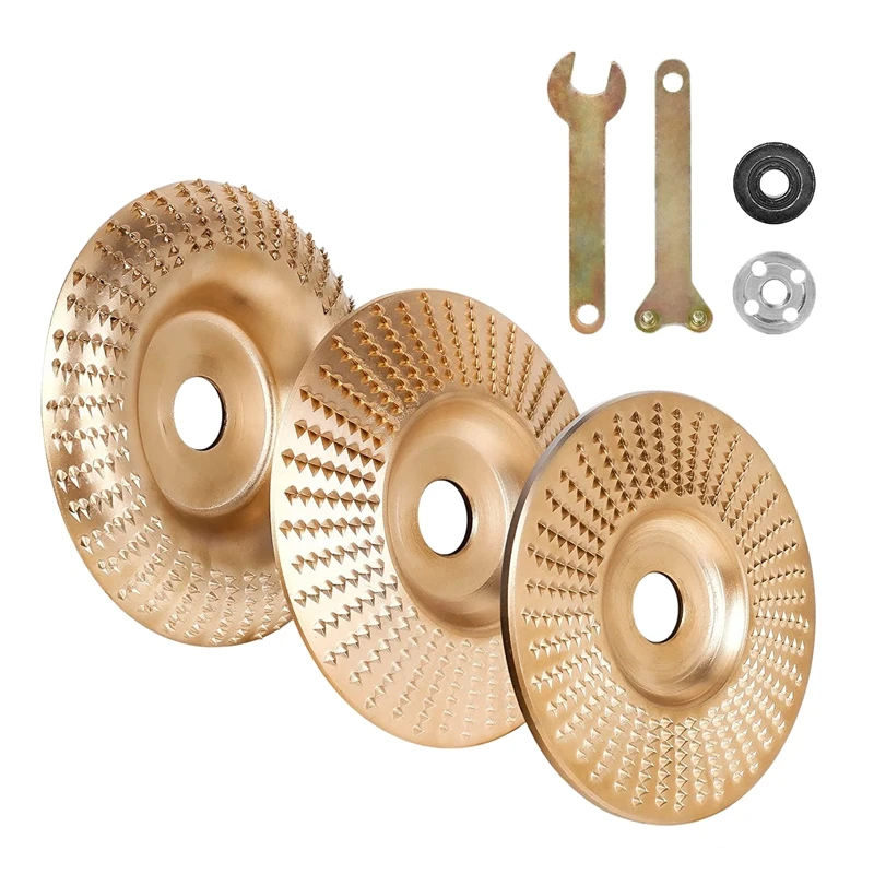 

New Wood Carving Discs Set Angle Grinder Wood Carving Disc Grinder Wheel Compatible With 4Inch And 4-1/2Inch Angle Grinders