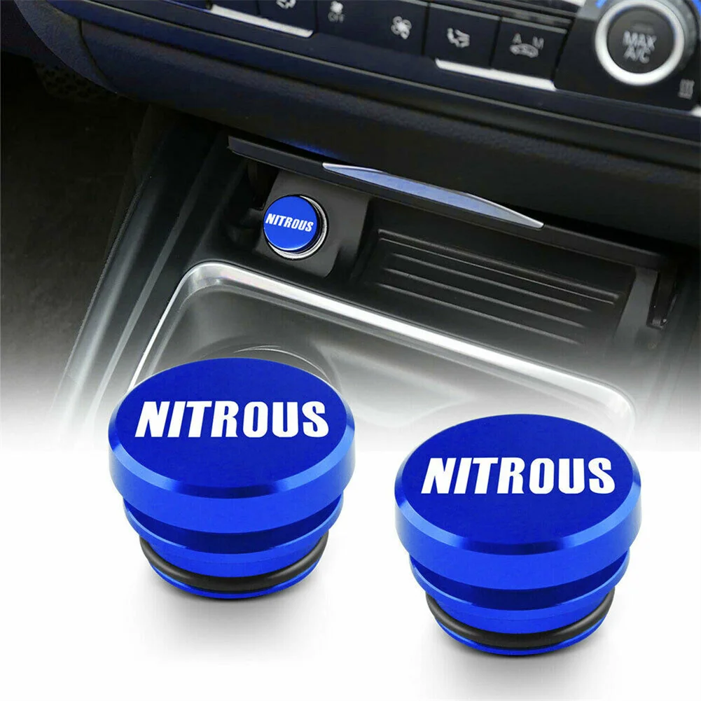 

1 Pair Blue Push Button Lighter Cover For SUV Car Accessories CNC Billet Aluminum Car Lighter Plug Universal