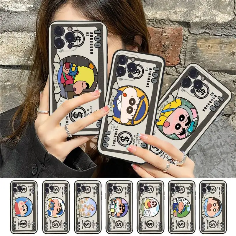 

BANDAI Crayon Shin-chan Cartoon Anime Phone Case For iPhone 14 13 12 Mini 11 Pro XS Max X XR SE 6 7 8 Plus Soft Silicone Cover