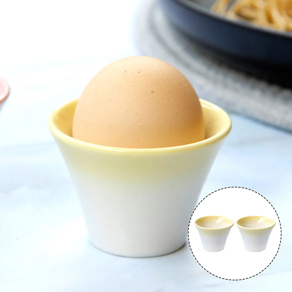 

Egg Holder Cup Boiled Cups Ceramic Parts Breakfast Small Organizer Porcelain Stand Tray Dippy Container Serving Chicken Poached