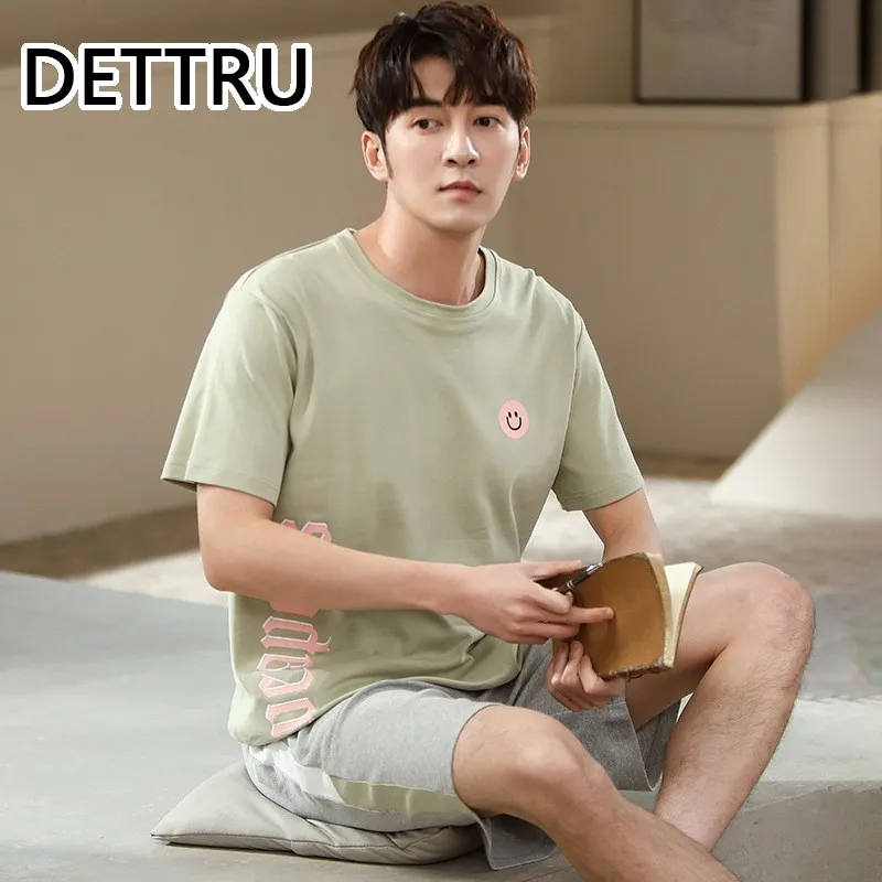 

Мужская Летняя Хлопковая пижама, Весенняя Повседневная Пижама с шортами в клетку, пижамный комплект с принтом милой панды, удобная крутая П...