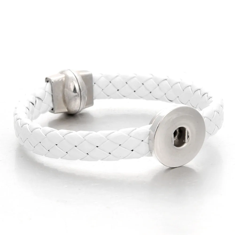 

Распродажа, черный кожаный браслет с защелками для мужских браслетов с кожаными кнопками 18 мм 20 мм, ювелирные изделия с защелками