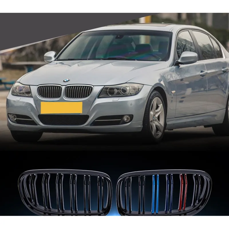 

A Pair Car Front Bumper Grill For BMW E90 3 Series 2009-2012 Look Front Kidney Grille