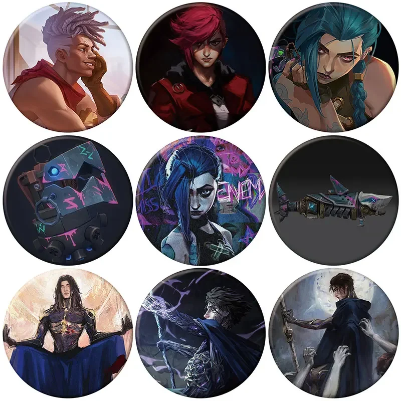Arcane Season 2-кнопочная булавка игра League of Legends персонаж аниме Vi Jinx Caitlyn брошь с героями