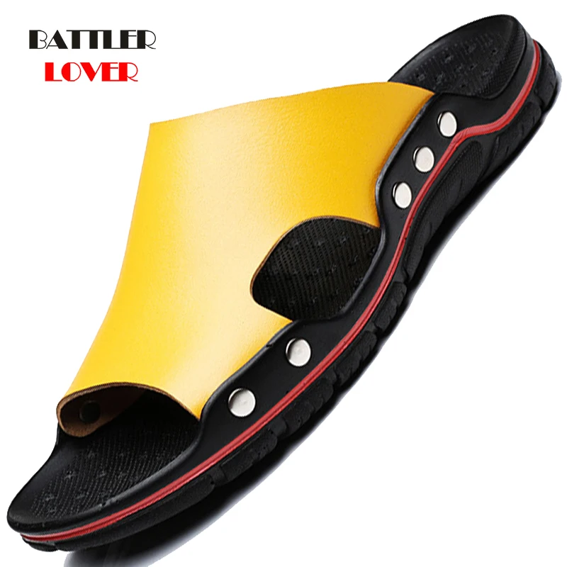 

Cow Leather Slippers For Women Big Size 38-48 Home Indoor House Shoes Soft Comfortable Fashion Sandals Nonslip Luxury Flat Shoes