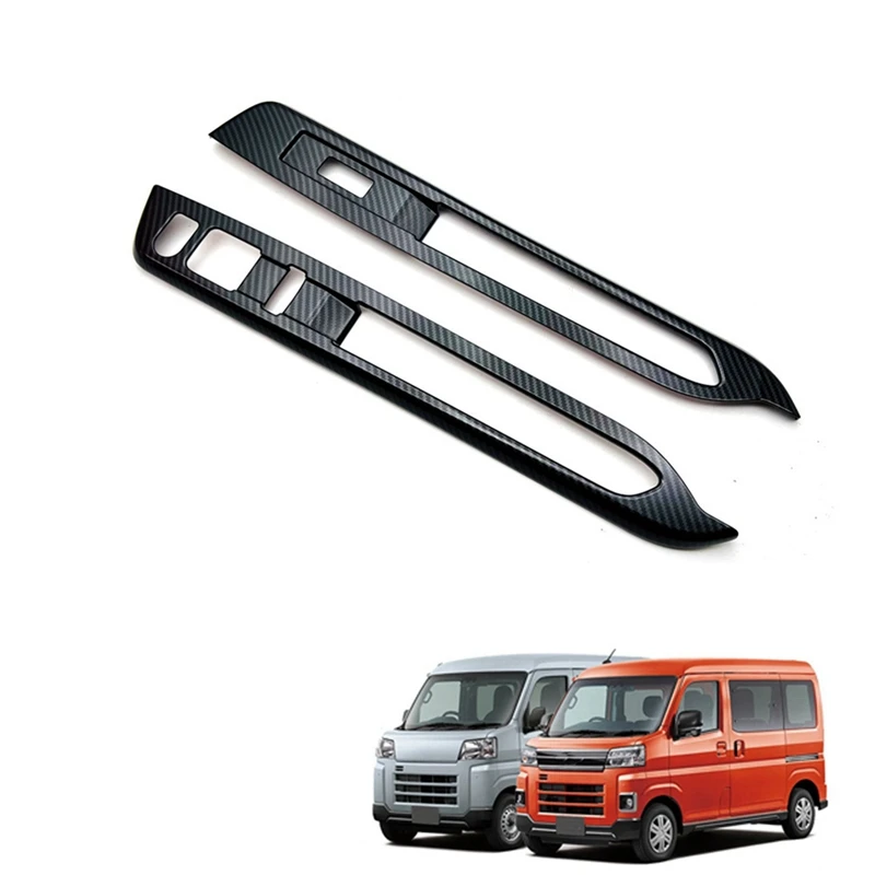 

Car Carbon Fiber Window Glass Lift Button Switch Cover Trim Door Armrest Panel For Daihatsu ATRAI HIJET CARGO 2022+ RHD
