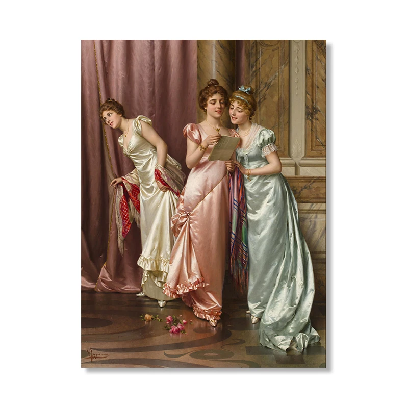 Женская картина маслом в викторианском стиле, постер на холсте для античных девушек, искусственное настенное украшение, Картина на холсте, картины