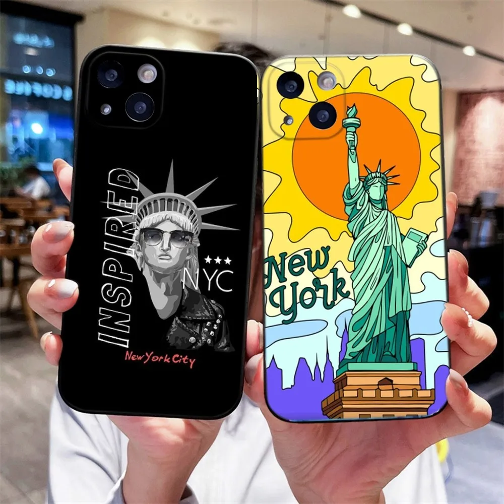 Чехол для телефона NEW YORK Статуя Свободы iPhone 14 13 12 Mini 11 Pro XR X XS MAX 6S 7 8 Plus силиконовый