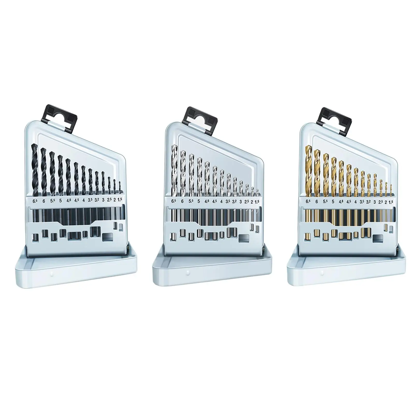 

13Pcs Twist Drill Bit Set Multifunction Straight Shank 1.5/2/2.5/3/3.2/3.5/4/4.5/4.8/5/5.5/6/6.5mm for Building