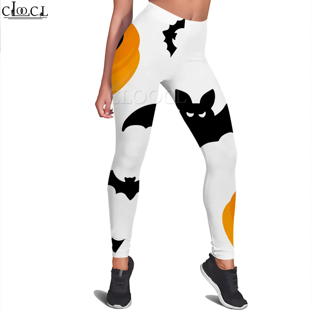 

CLOOCL Women Leggings Cartoon Bat Pumpkin Graphic Print Legging Push Up Leggings Pantalones Lady Casual Fitness Trousers