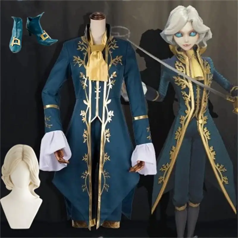 

Game Identity V Joseph Desaulniers Role Play Costume Stage Singer Tuxedo Jackets Wig Shoes Photographer Cosplay Party Dress Suit