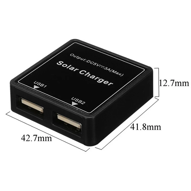 Солнечная панель-пауэрбанк с двумя USB-портами, контроллер-регулятор заряда, зарядное устройство 5В 3А 4. 27*4.18*1.27см (art.: 3920daf16edf6) - 3920daf16edf6