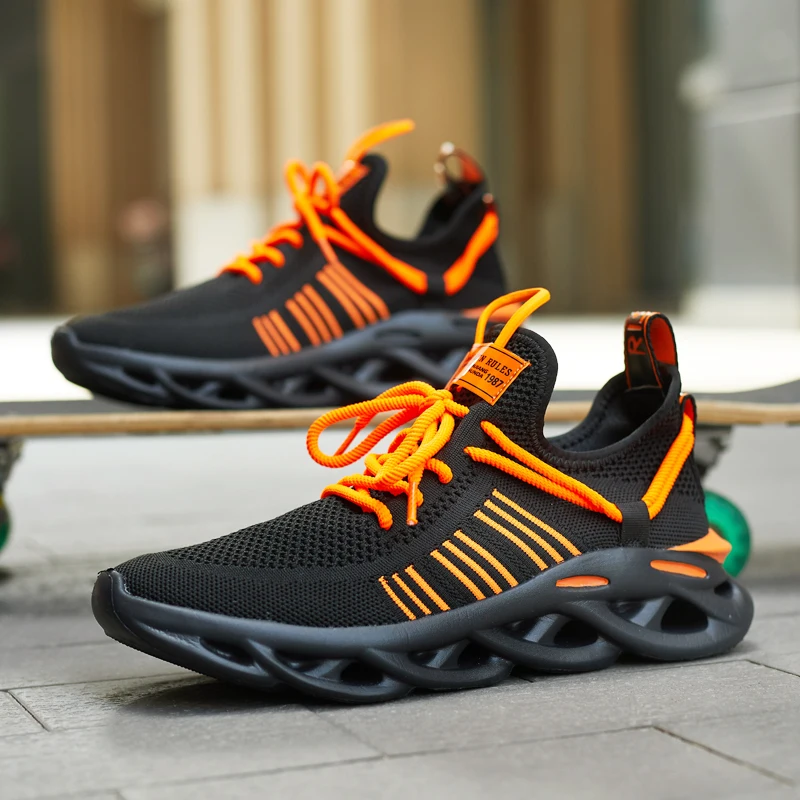 Men Women Lightweight Sneakers Fashion Athletic Knit Tennis Fitness Jogging Shoes Running Shoes